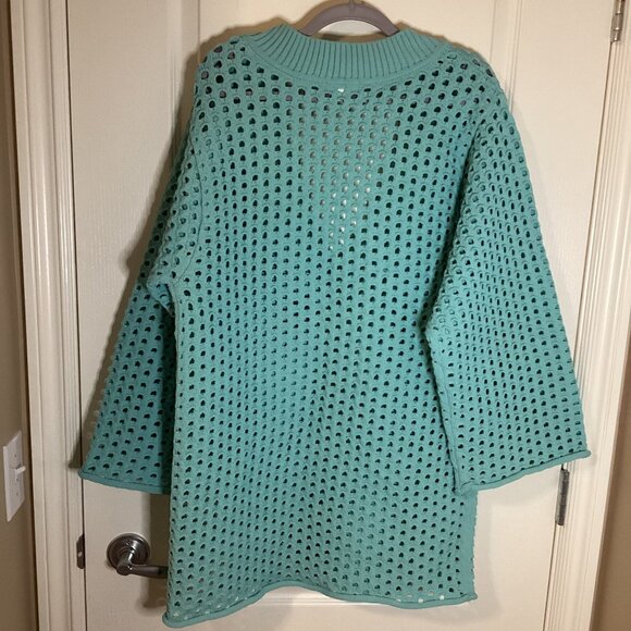 H&M Women's Open Knit Dress Oversize Stretch Tunic Beach Swimsuit Cover Up - Picture 4 of 6